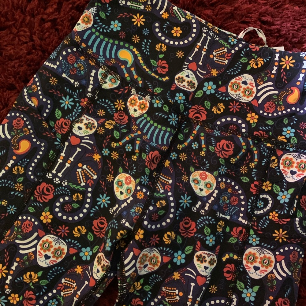 Cat sugar skull leggings